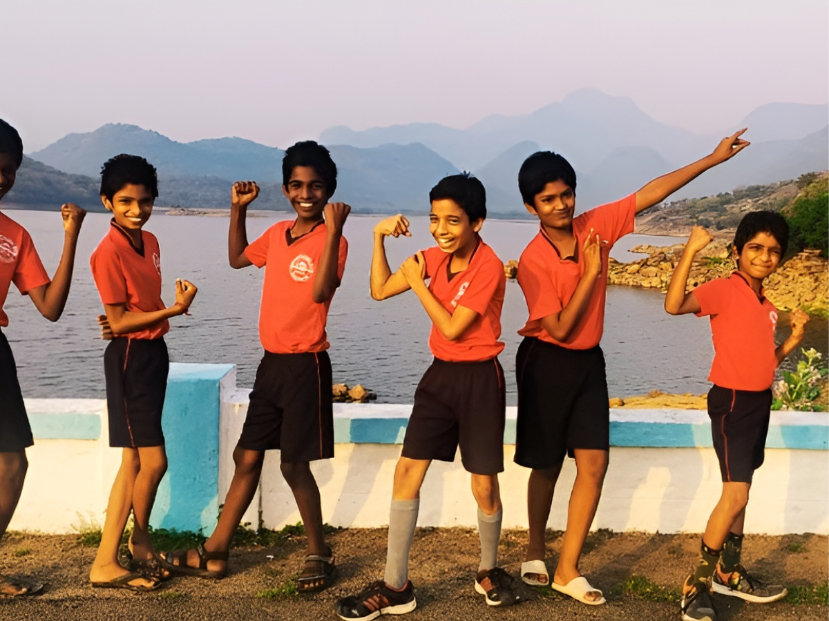 Anbaalaya Sainik Academy summer camp students